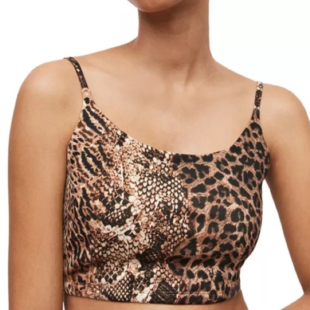 All Saints leopard print crop top